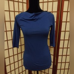 Royal blue elbow sleeve length top